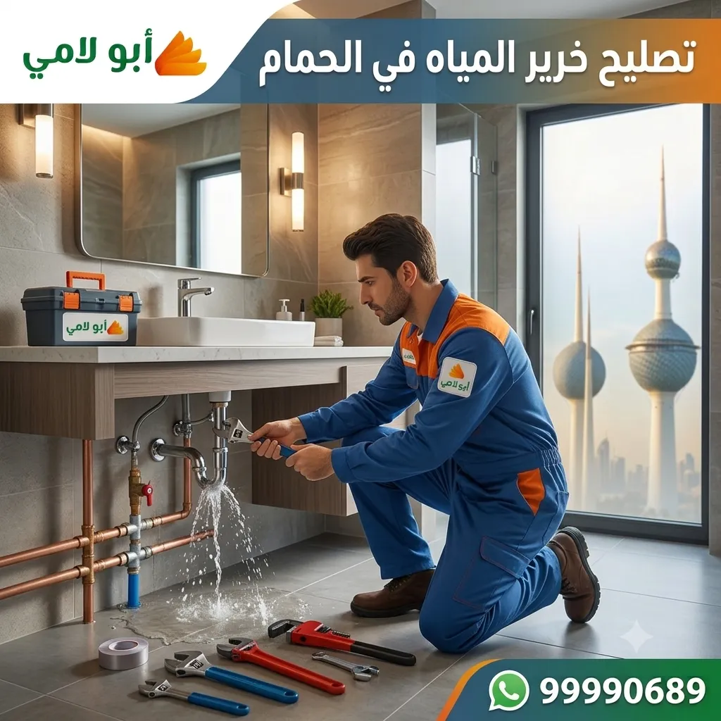 فحص شبكة المياه بعد تصليح خرير المياه بالكويت